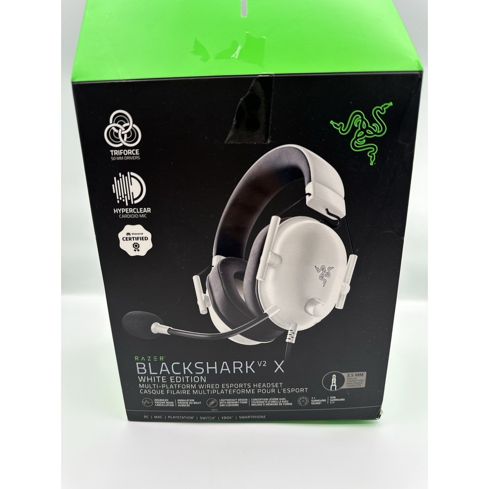RAZER BLACKSHARK‎ V2 X WHITE Edition Wired Gaming Headset New In Box